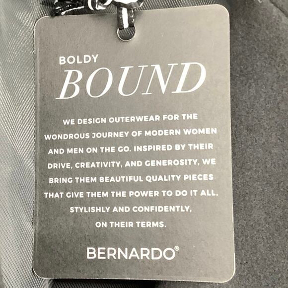 Bernardo Sz M Black Desk To Dinner Oversize Coat Wool Blend Button Front HR1-20 - Picture 10 of 12